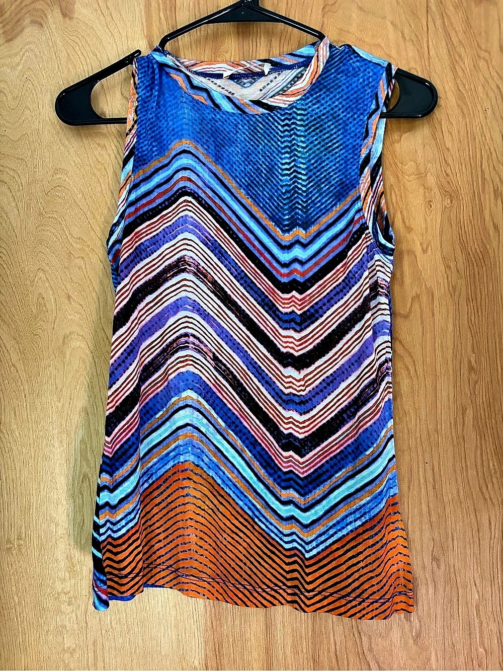 Ulla Johnson Ines Top Geometric Tank Blue & Orange Size P
